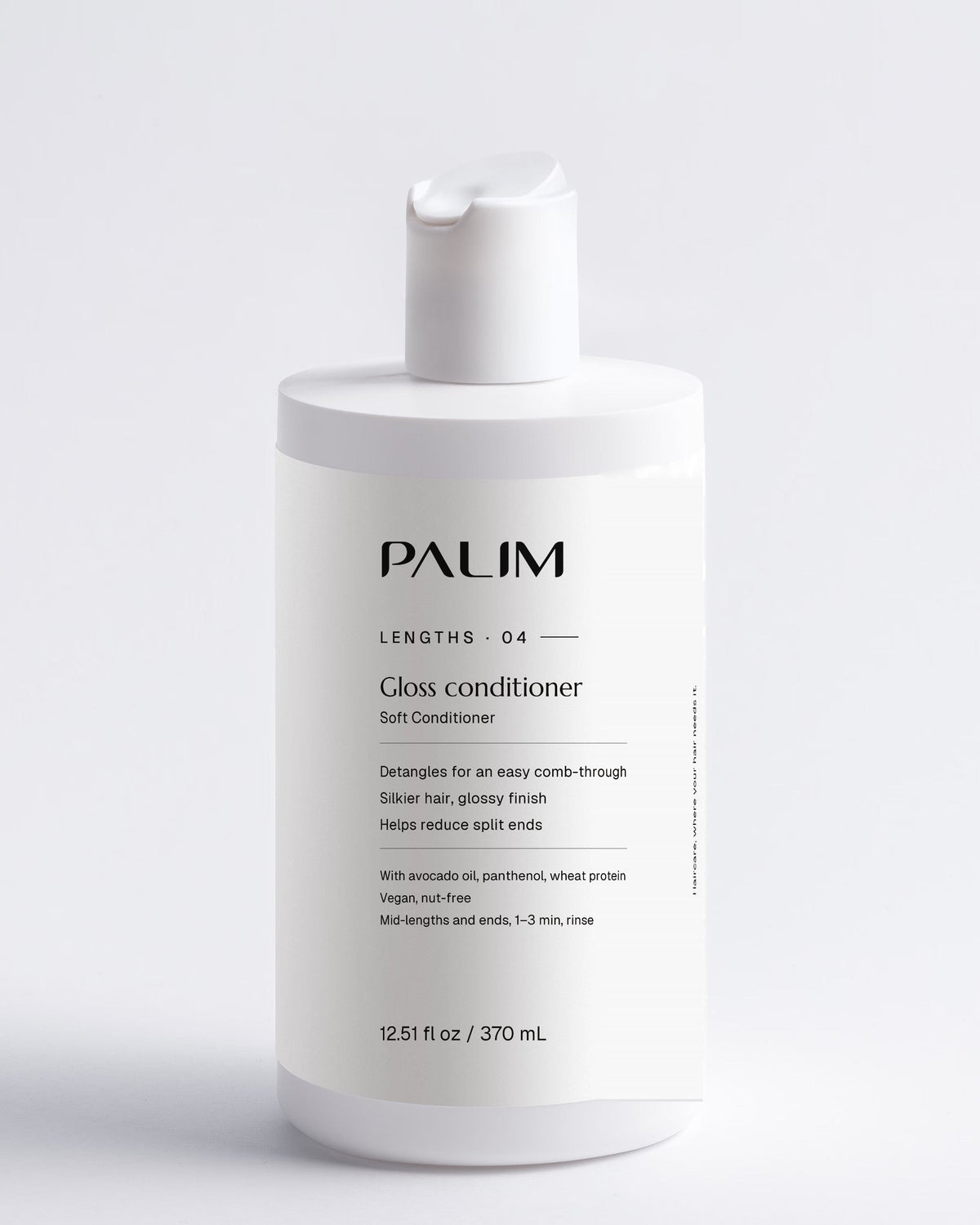 Soft Conditioner gloss conditioner in its white PALIM flip-top bottle